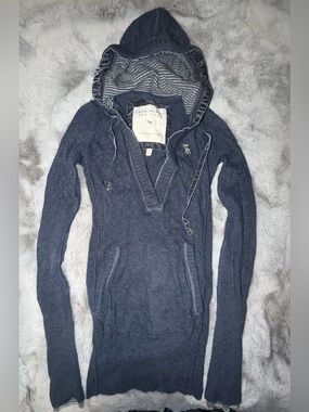 Abercrombie & Fitch Navy Hooded Cowl Sweater